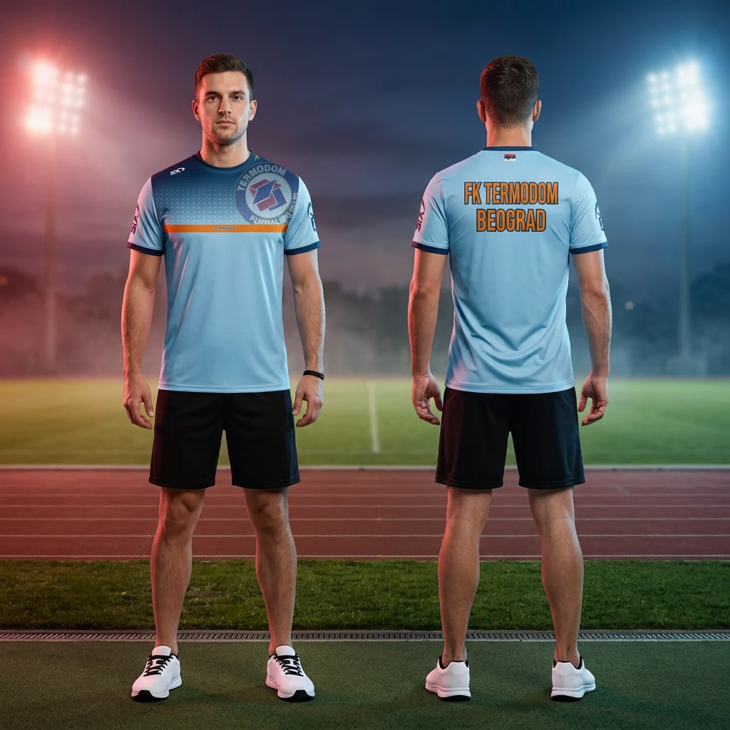 Duks ili majica Sportex po meri kluba — model 8, prednji i zadnji prikaz na sportistima