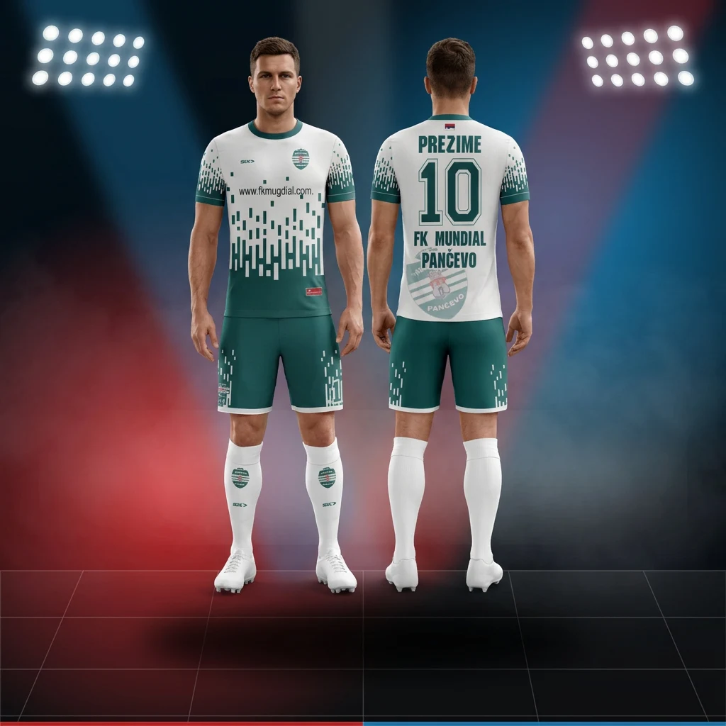 Fudbalski dres, šorc i štucne Sportex — model 9, prednji i zadnji prikaz na fudbalerima