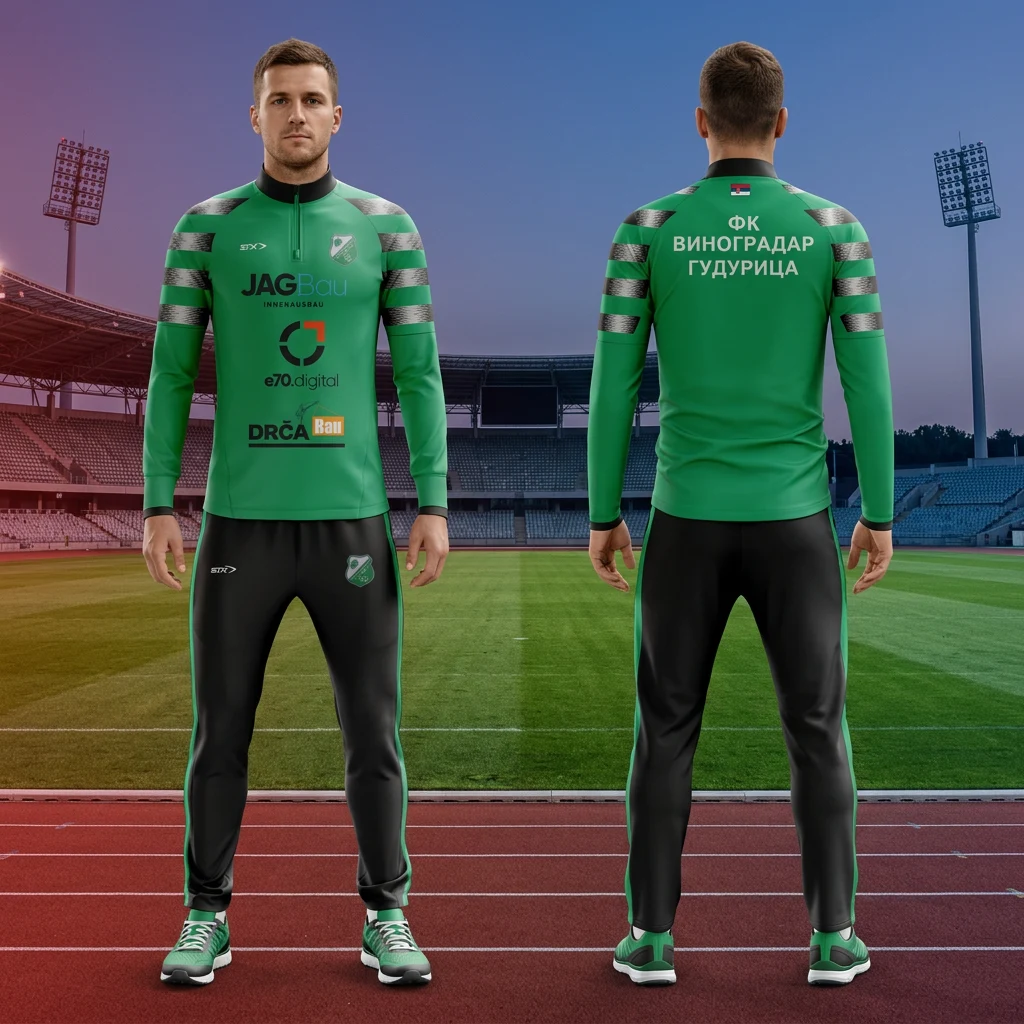 Sportska trenerka Sportex po meri kluba — model 12, prednji i zadnji prikaz na sportistima