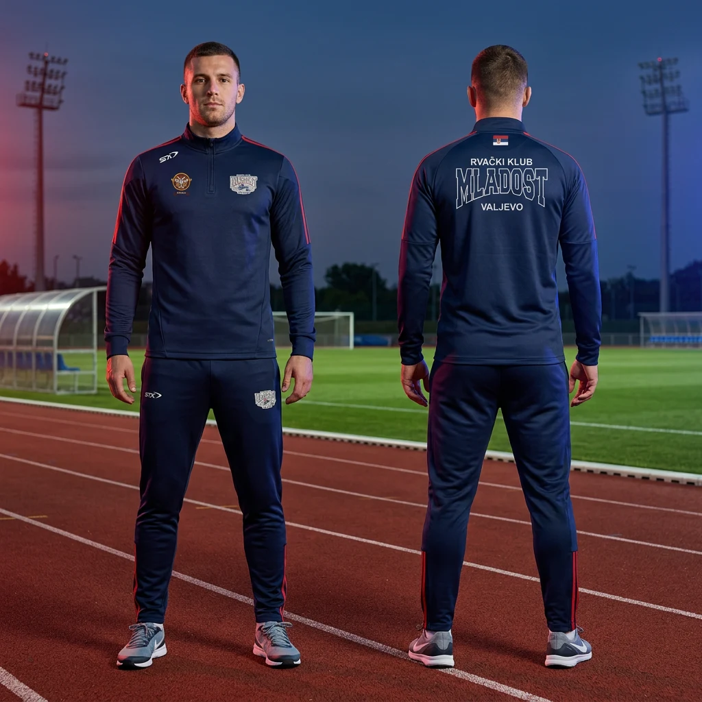 Sportska trenerka Sportex po meri kluba — model 19, prednji i zadnji prikaz na sportistima