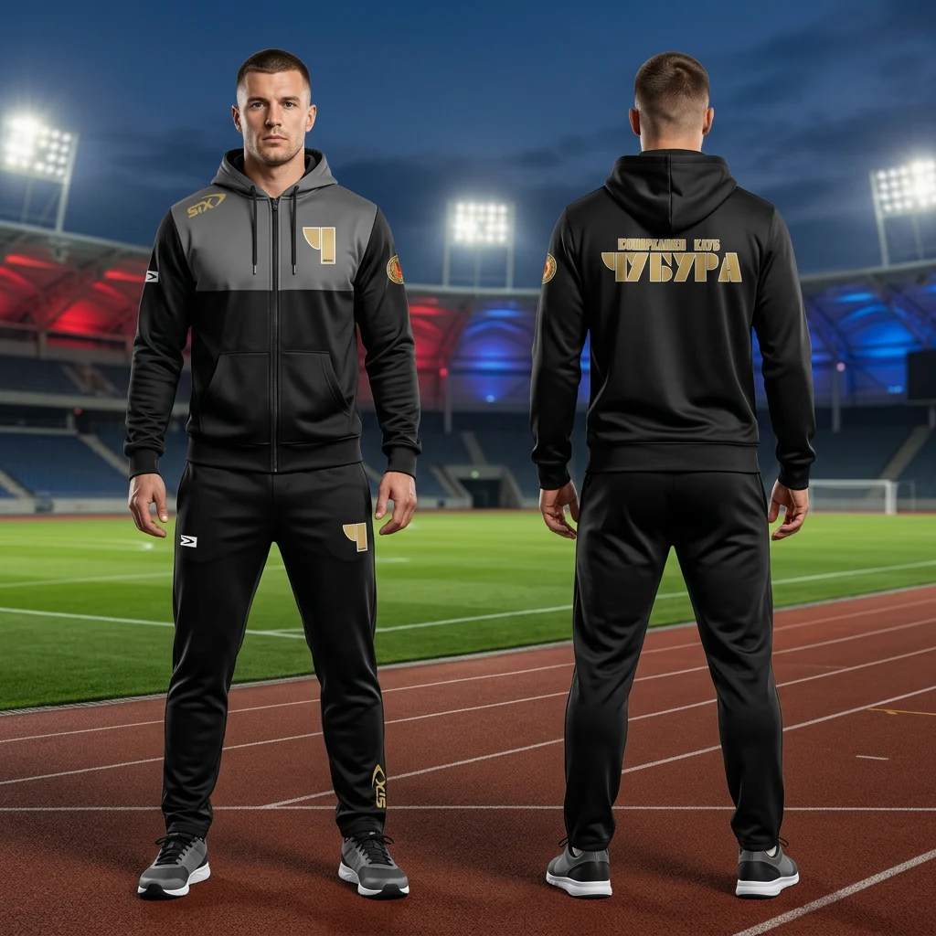 Sportska trenerka Sportex po meri kluba — model 41, prednji i zadnji prikaz na sportistima